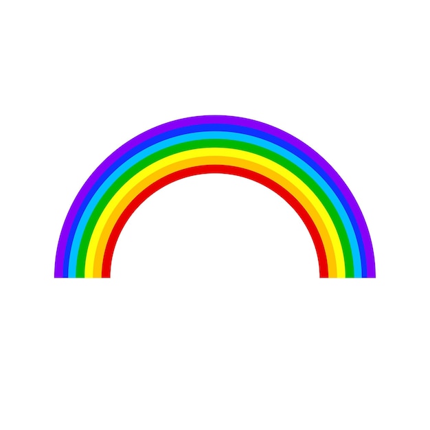 Ilustración vectorial de arco iris simple en fondo blanco EPS 10