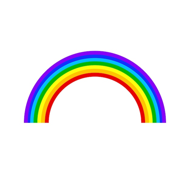 Ilustración vectorial de arco iris simple en fondo blanco eps 10