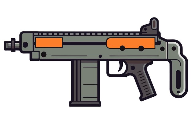 Vector ilustración vectorial de las armas de armas de las sub-armas mecánicas