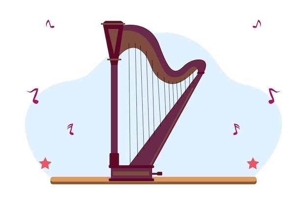 Ilustración vectorial del arpa