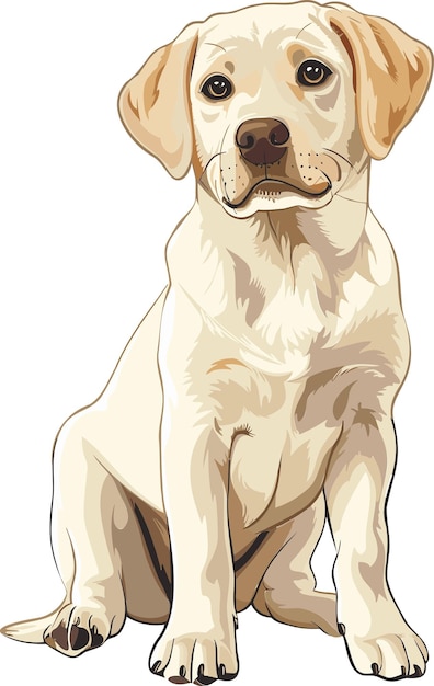 Ilustración vectorial de arte adorable de Labrador