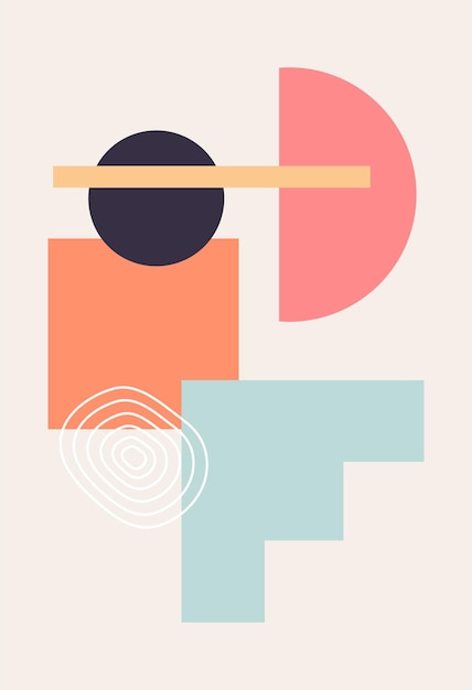 Ilustración vectorial Arte dibujado a mano Un conjunto de carteles abstractos