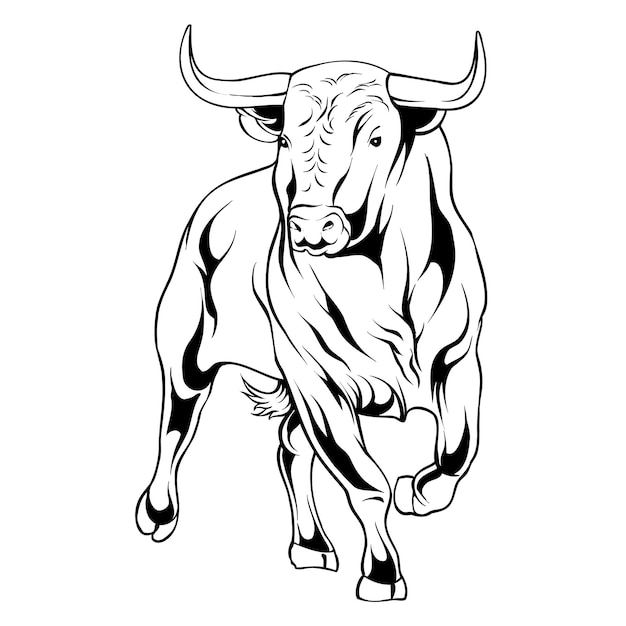 Ilustración vectorial de arte de diseño de toro