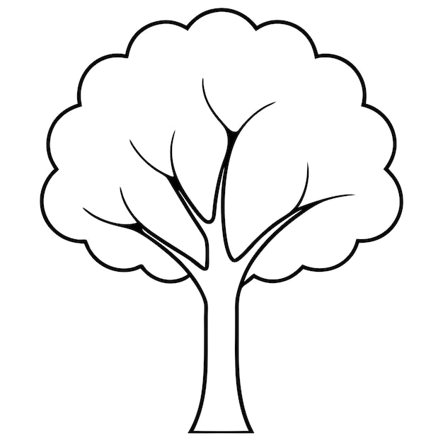 Ilustración vectorial de arte de línea de árbol elegante para decoración de hogares modernos y proyectos creativos