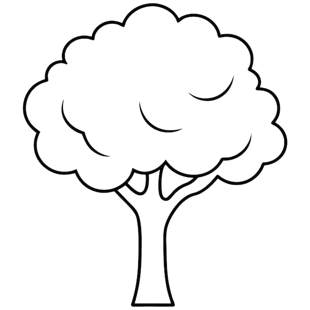 Ilustración vectorial de arte de línea de árbol elegante para decoración de hogares modernos y proyectos creativos