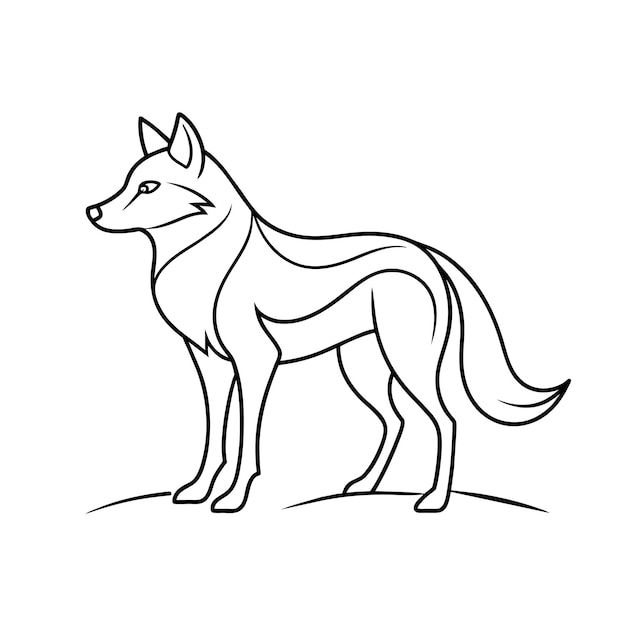 Ilustración vectorial de arte de línea continua de Wolf