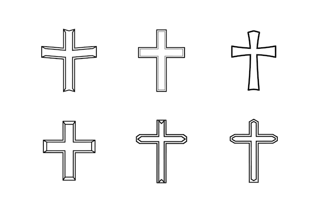 Ilustración vectorial de arte de línea cruzada de iconos