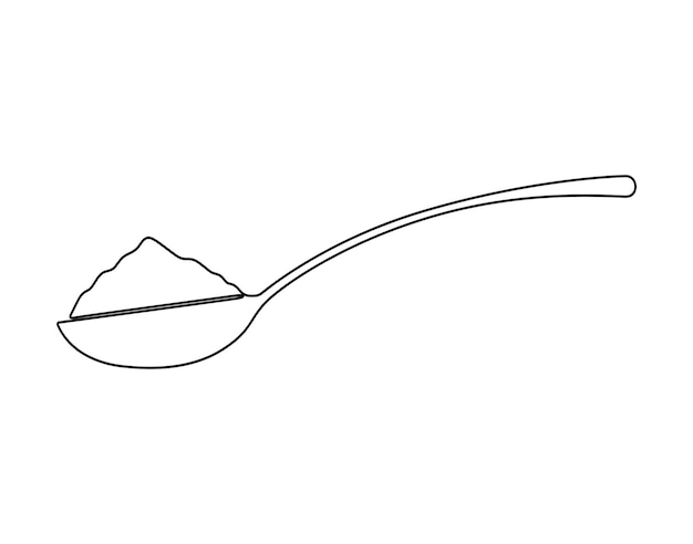 Ilustración vectorial de arte de una línea de cuchara