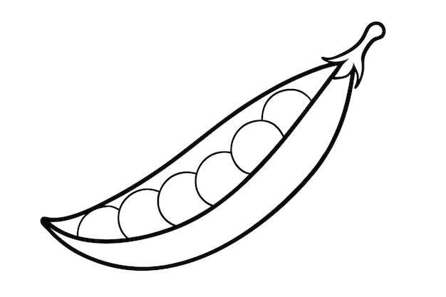 Ilustración vectorial de arte de línea de guisantes aislada en fondo blanco