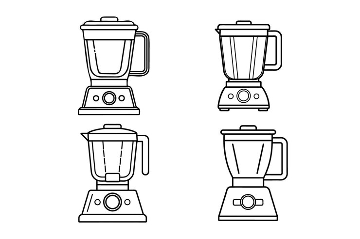 Ilustración vectorial de arte de línea de mezclador