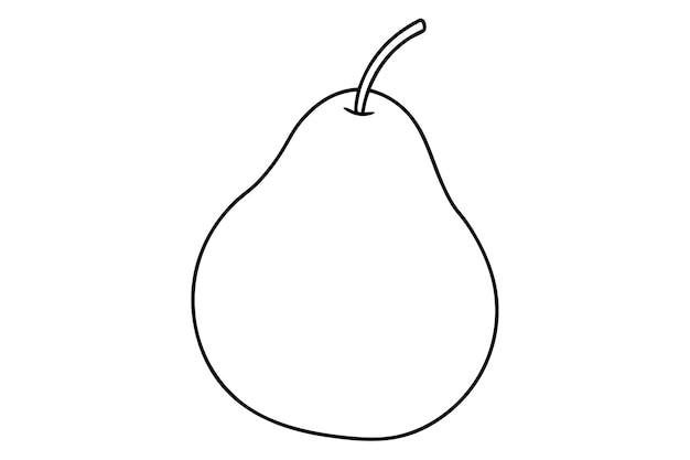 Una ilustración vectorial de arte de línea de pera