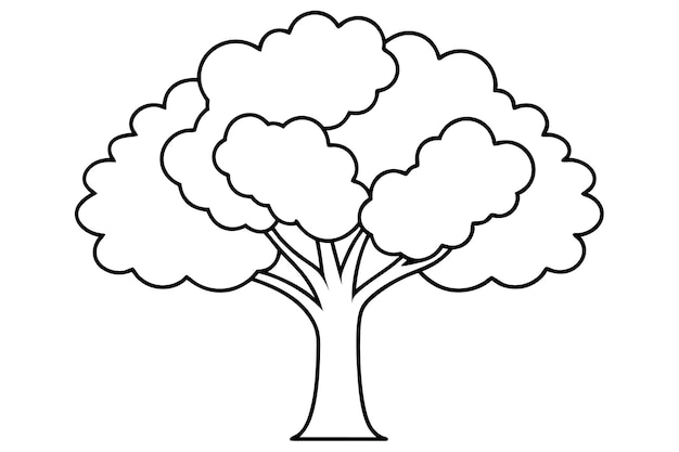 Ilustración vectorial de arte de línea de roble