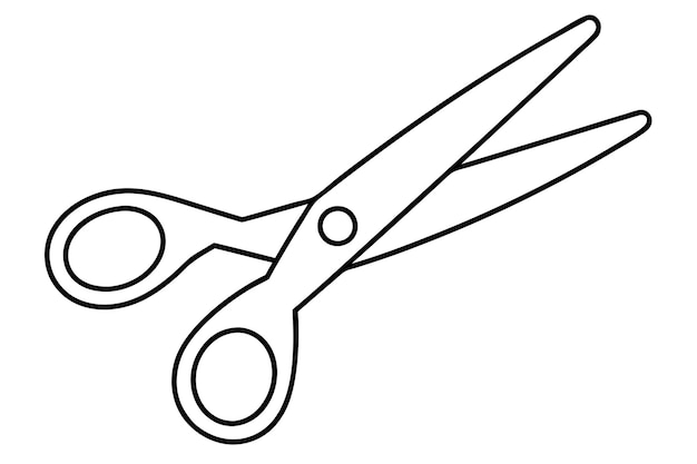 Una ilustración vectorial de arte de línea de tijeras