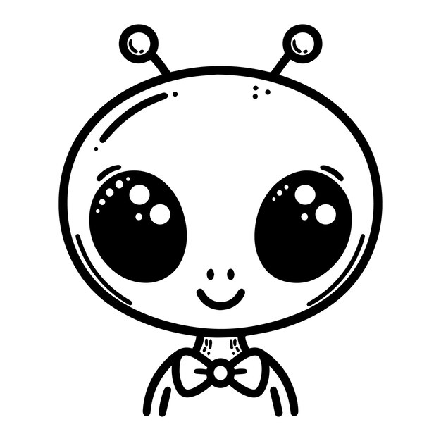 Ilustración vectorial de arte de líneas alienígenas