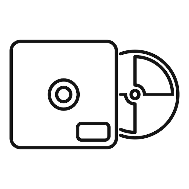 Ilustración vectorial de arte de líneas de un disco compacto