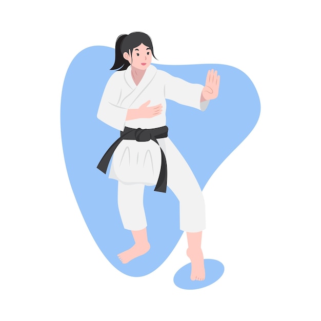 ilustración vectorial del arte marcial de karate sobre fondo blanco