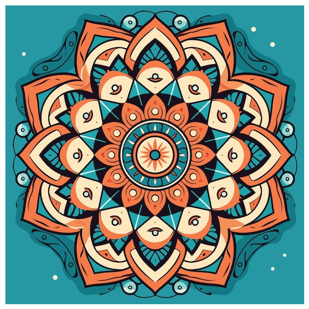 Ilustración vectorial del arte del patrón del mandala