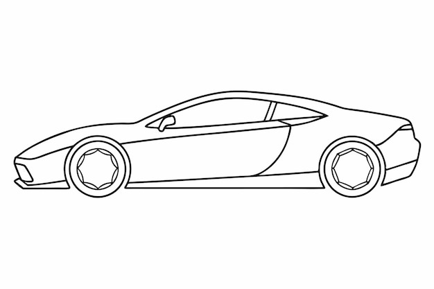 Ilustración vectorial de arte de una sola línea de un automóvil deportivo