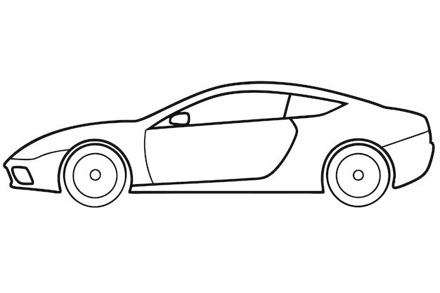 Ilustración vectorial de arte de una sola línea de un automóvil deportivo
