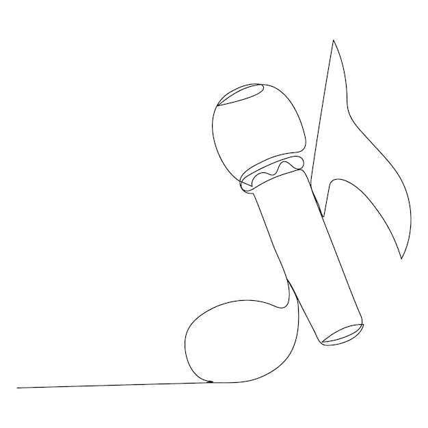 Ilustración vectorial de arte de una sola línea dibujo de guitarra y letras día mundial de la música