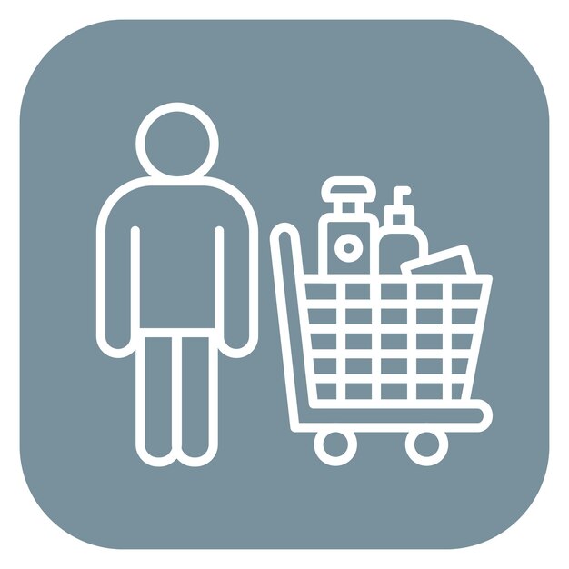 Ilustración vectorial de artículos de compras