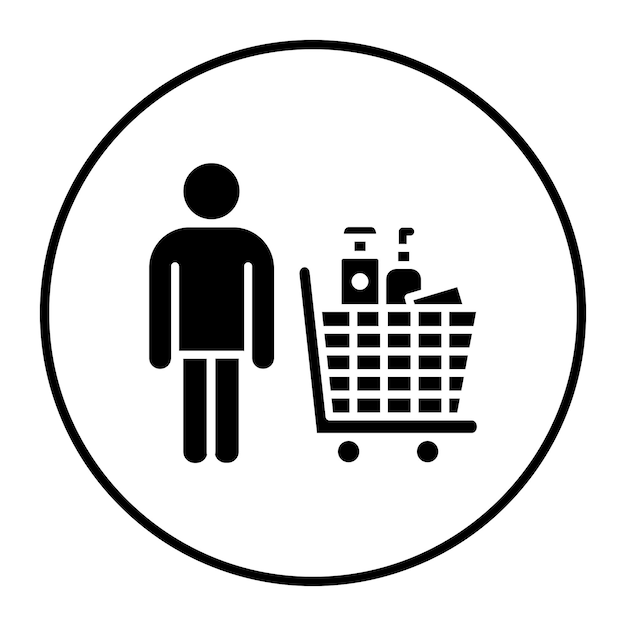 Ilustración vectorial de artículos de compras