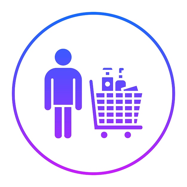Ilustración vectorial de artículos de compras
