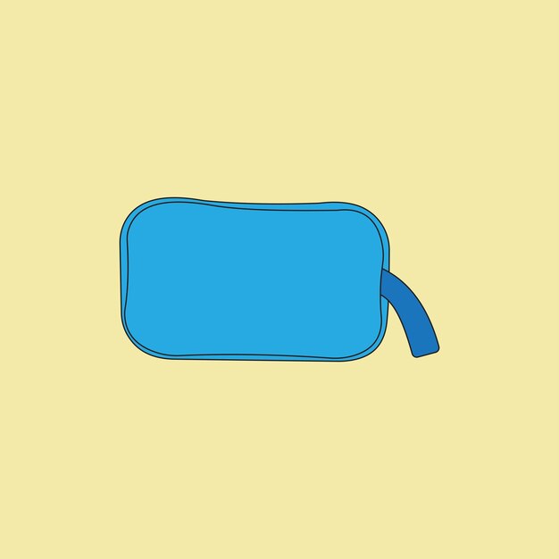 Ilustración vectorial de artículos de papelería azul Equipo escolar Concepto de regreso a la escuela