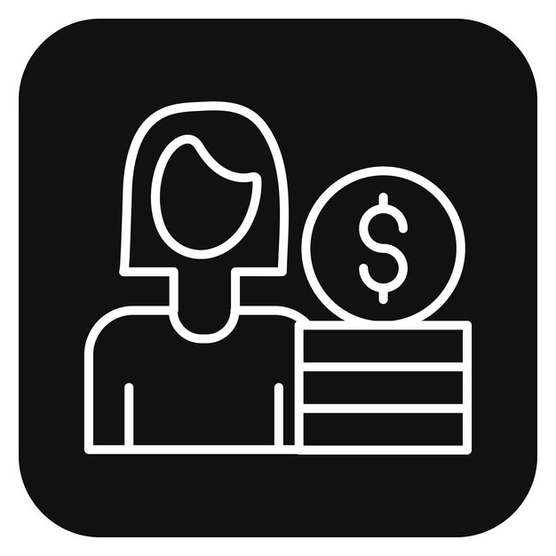 Ilustración vectorial de la asesora financiera femenina