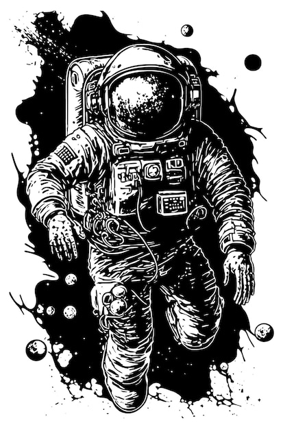 Ilustración vectorial de un astronauta en el espacio