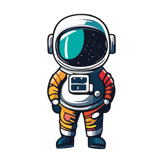 Vector ilustración vectorial de un astronauta en estilo de dibujos animados