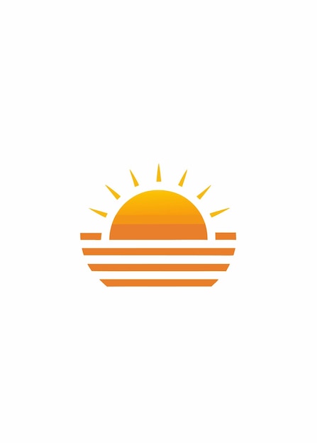Ilustración vectorial del atardecer en fondo blanco