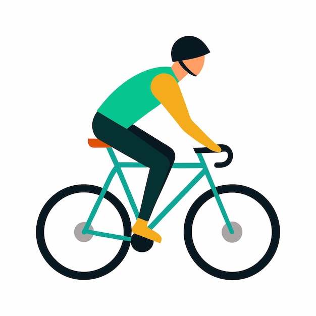 Ilustración vectorial de atletas deportivos en bicicleta perfecta para diseños de fitness y deportes