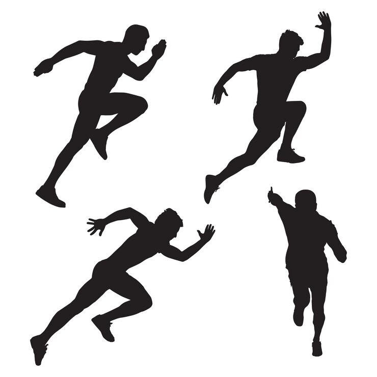 Vector ilustración vectorial de atletas masculinos que corren