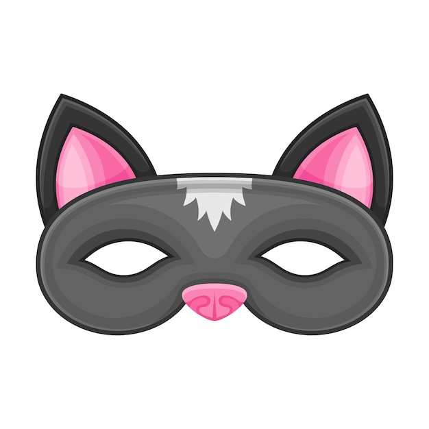 Ilustración vectorial del atributo del gato como carnaval o fiesta
