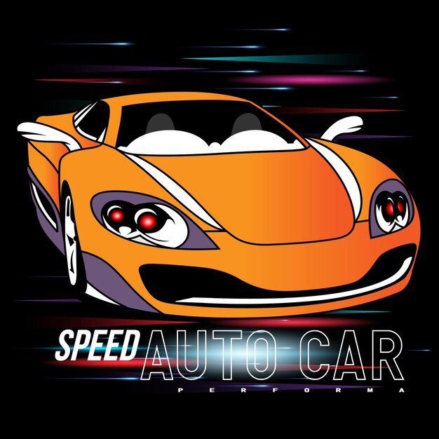 ilustración vectorial auto coche imágenes icono de texto letras imágenes diseño elegante para camiseta