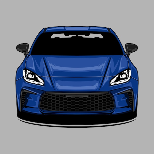 Vector ilustración vectorial del automóvil en vista frontal para el diseño conceptual