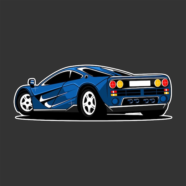 Ilustración vectorial de automóviles deportivos de color azul