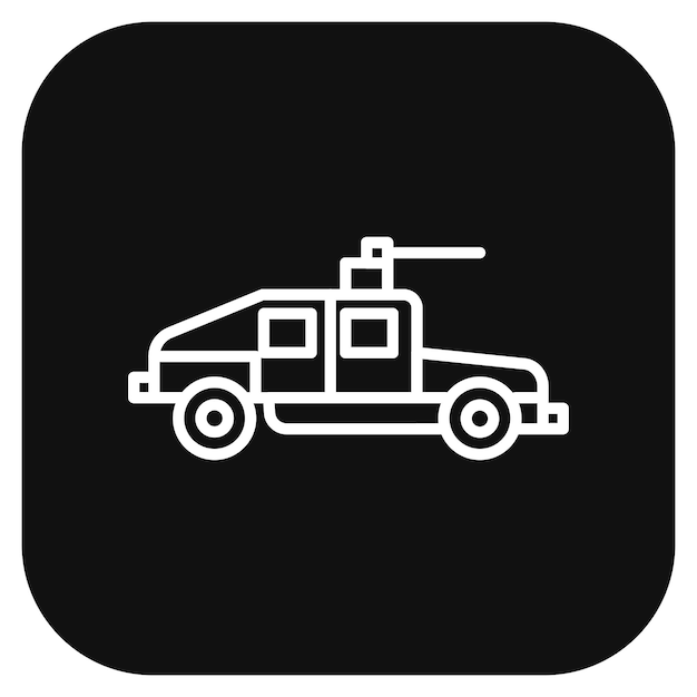 Ilustración vectorial de automóviles del ejército