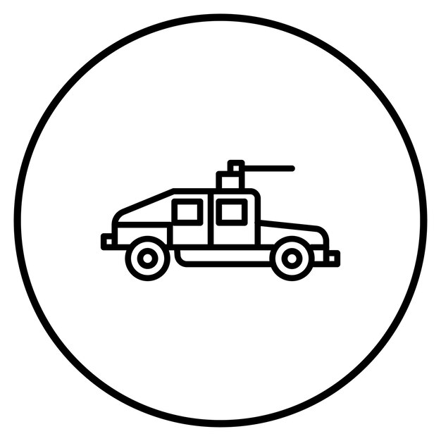 Ilustración vectorial de automóviles del ejército