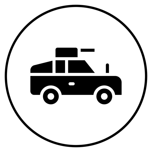 Ilustración vectorial de automóviles del ejército