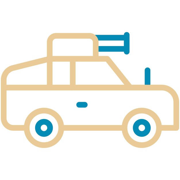 Ilustración vectorial de automóviles del ejército