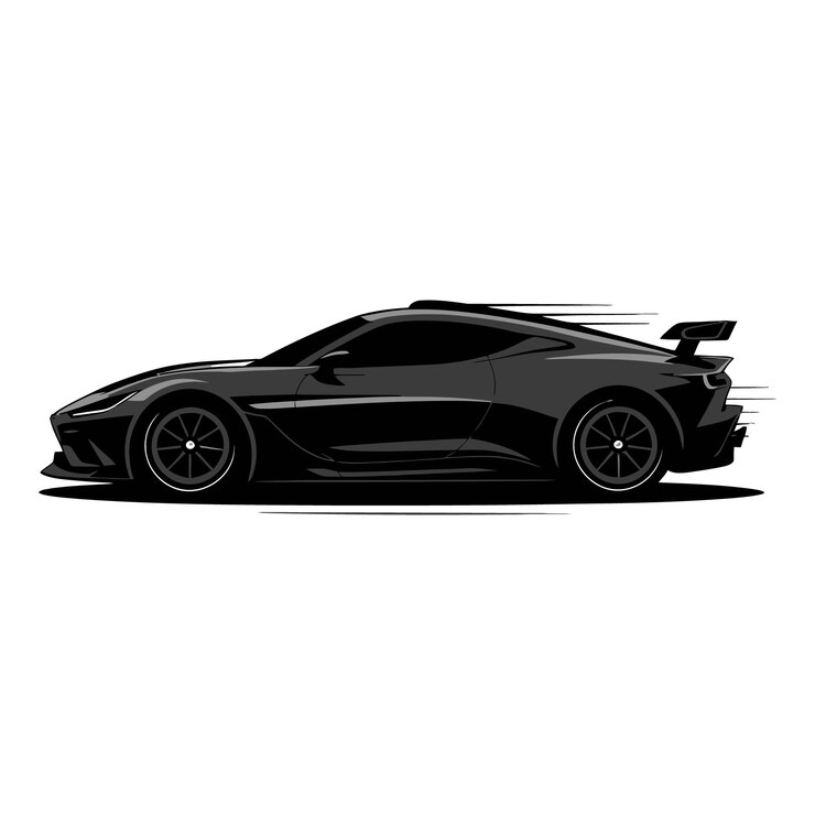 Vector ilustración vectorial de automóviles de silueta negra y elegante