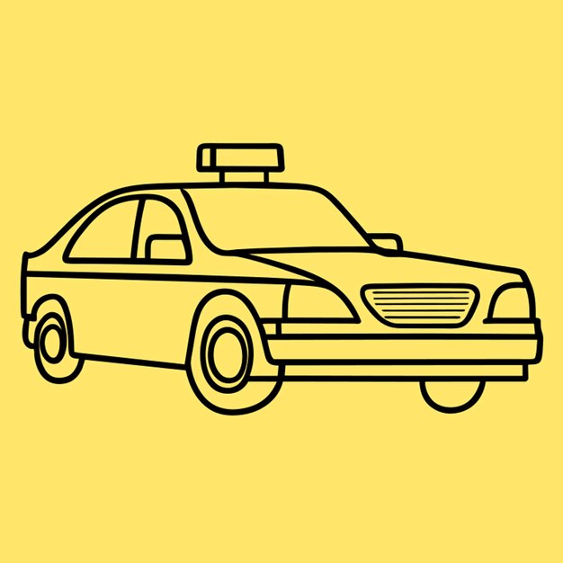 Vector ilustración vectorial de automóviles de taxi