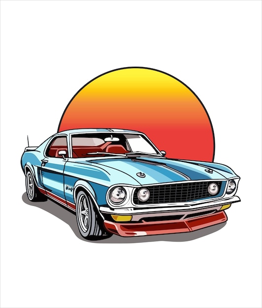 Ilustración vectorial de automóviles vintage clásicos en fondo blanco Ilustración de automóviles clásicos vintage