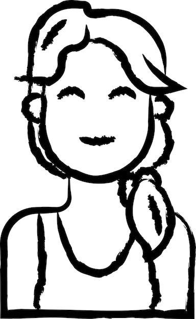 Ilustración vectorial del avatar de la mujer dibujada a mano