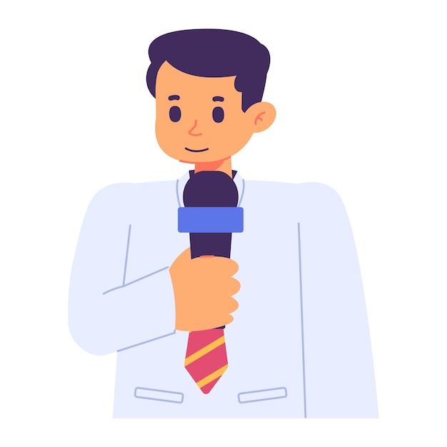 Ilustración vectorial del avatar del periodista