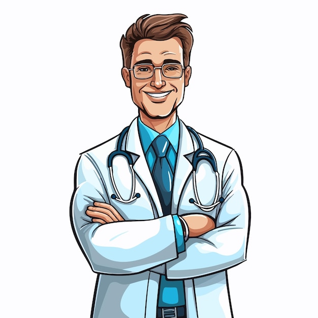 Ilustración vectorial de avatares de médicos profesionales