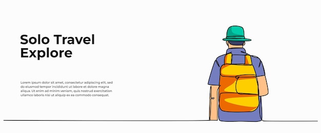 Ilustración vectorial de la aventura Moderno plano en estilo de línea continua