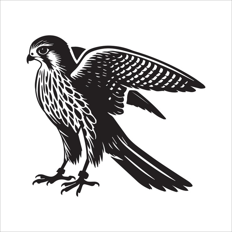 Vector ilustración vectorial de aves en blanco y negro